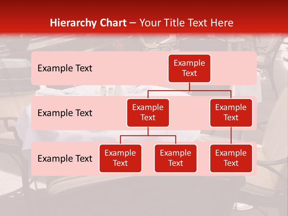 A Restaurant With Tables And Chairs With A Red Background PowerPoint Template
