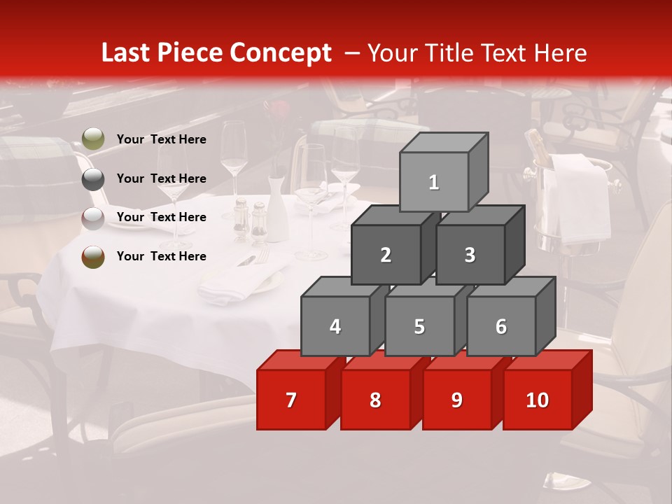 A Restaurant With Tables And Chairs With A Red Background PowerPoint Template