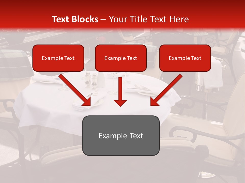 A Restaurant With Tables And Chairs With A Red Background PowerPoint Template