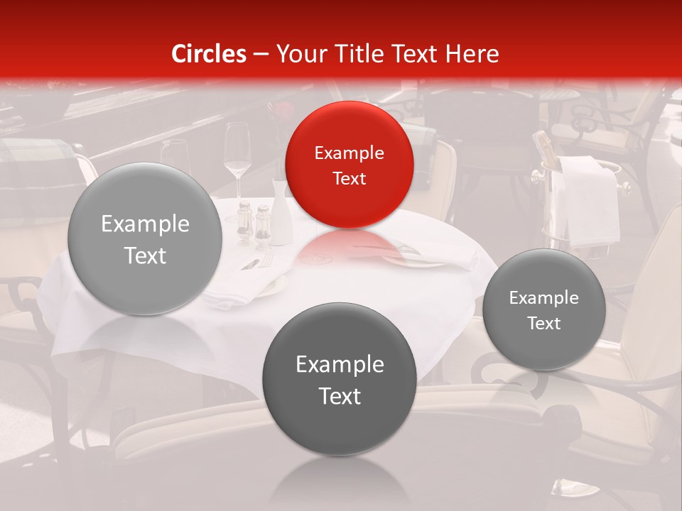 A Restaurant With Tables And Chairs With A Red Background PowerPoint Template