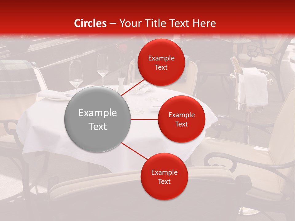 A Restaurant With Tables And Chairs With A Red Background PowerPoint Template