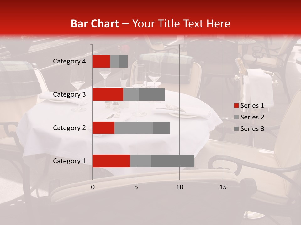 A Restaurant With Tables And Chairs With A Red Background PowerPoint Template