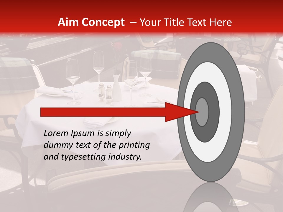 A Restaurant With Tables And Chairs With A Red Background PowerPoint Template