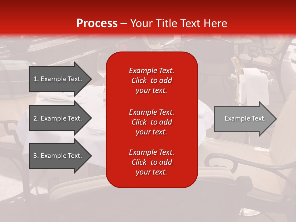 A Restaurant With Tables And Chairs With A Red Background PowerPoint Template