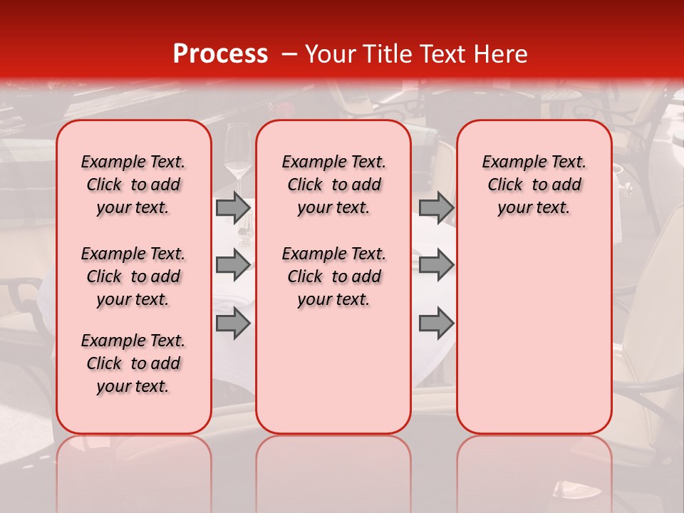 A Restaurant With Tables And Chairs With A Red Background PowerPoint Template