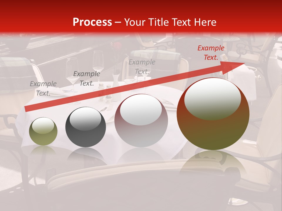 A Restaurant With Tables And Chairs With A Red Background PowerPoint Template