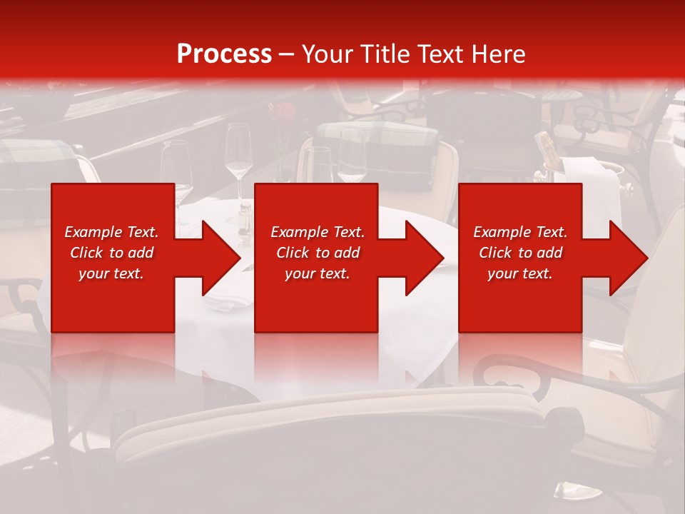 A Restaurant With Tables And Chairs With A Red Background PowerPoint Template