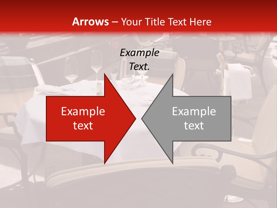 A Restaurant With Tables And Chairs With A Red Background PowerPoint Template