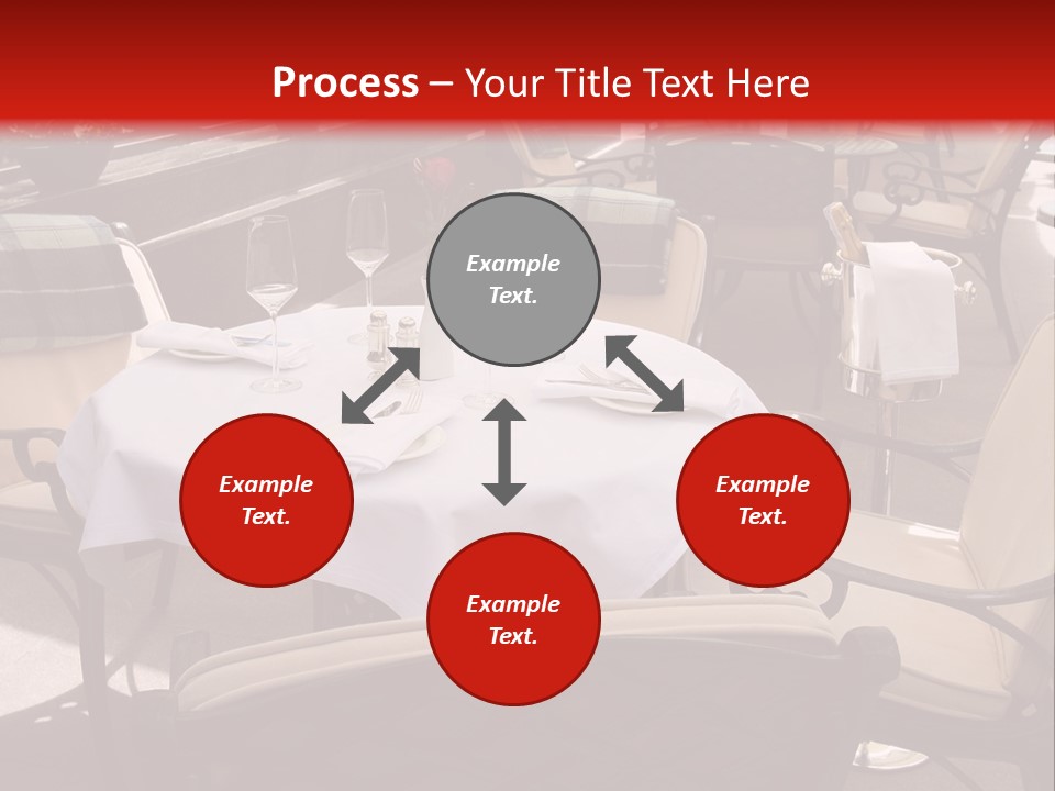 A Restaurant With Tables And Chairs With A Red Background PowerPoint Template
