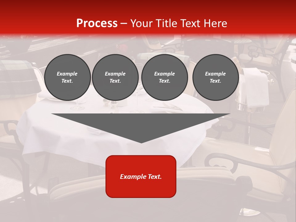 A Restaurant With Tables And Chairs With A Red Background PowerPoint Template