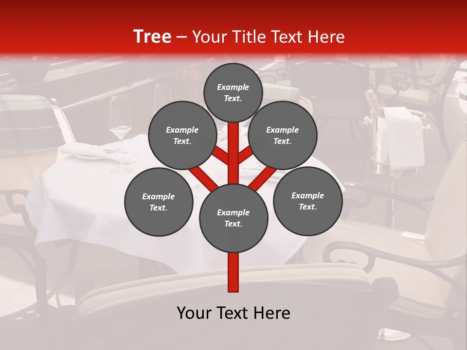 A Restaurant With Tables And Chairs With A Red Background PowerPoint Template