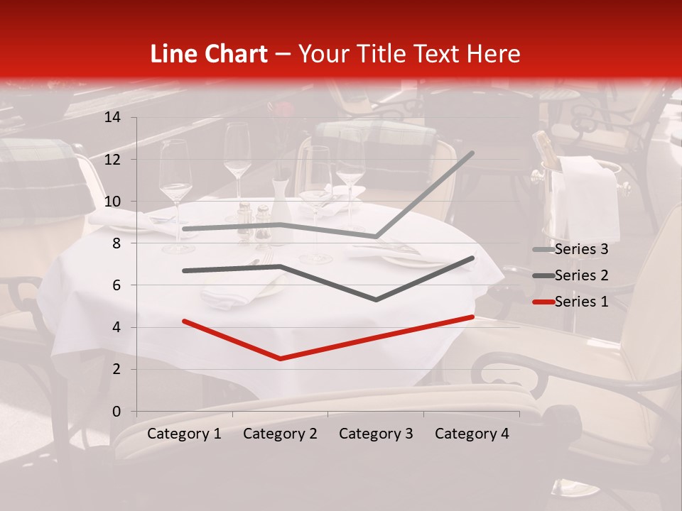 A Restaurant With Tables And Chairs With A Red Background PowerPoint Template