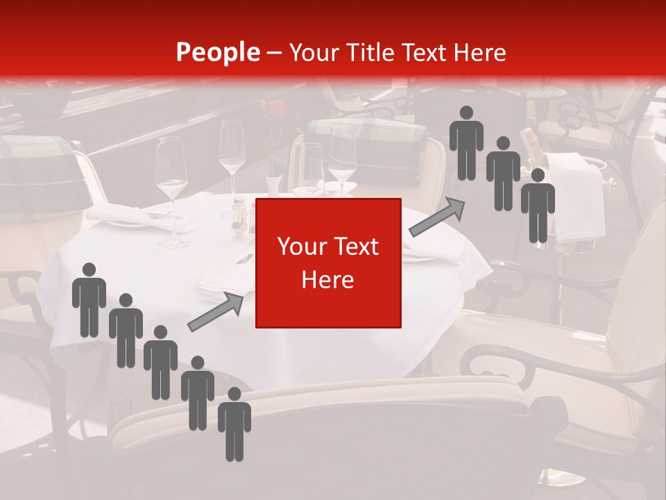 A Restaurant With Tables And Chairs With A Red Background PowerPoint Template