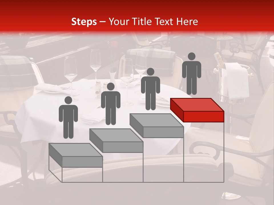 A Restaurant With Tables And Chairs With A Red Background PowerPoint Template