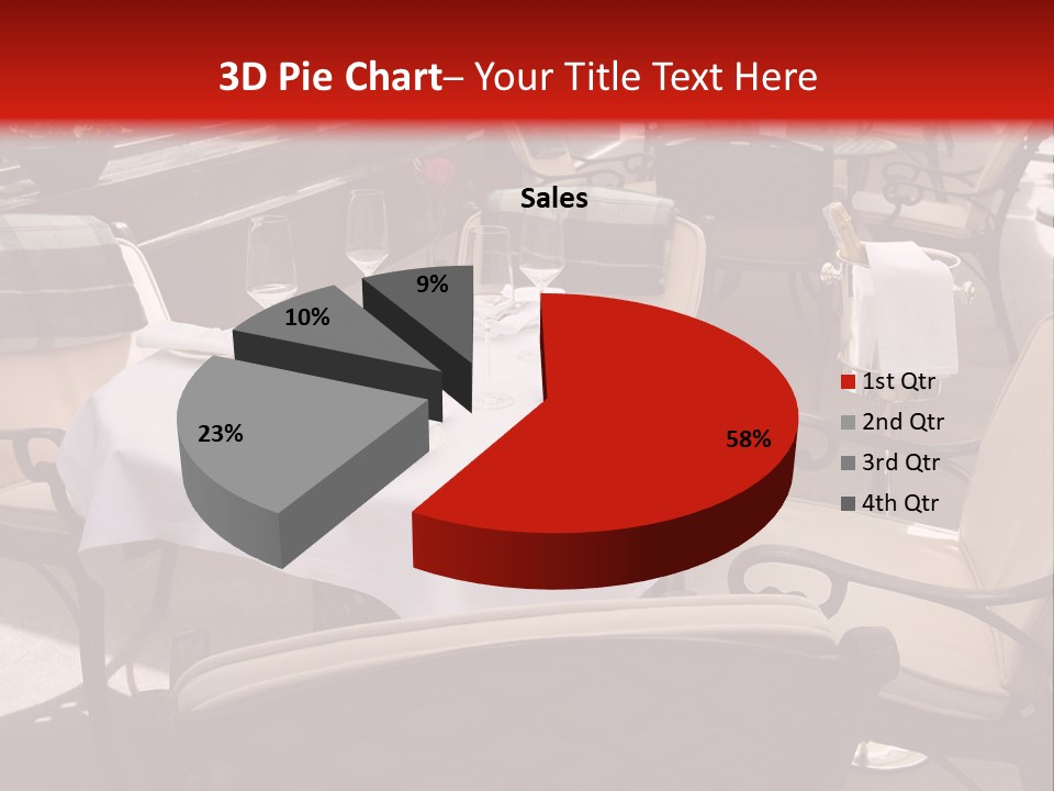 A Restaurant With Tables And Chairs With A Red Background PowerPoint Template