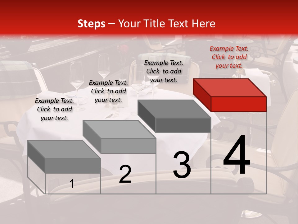 A Restaurant With Tables And Chairs With A Red Background PowerPoint Template