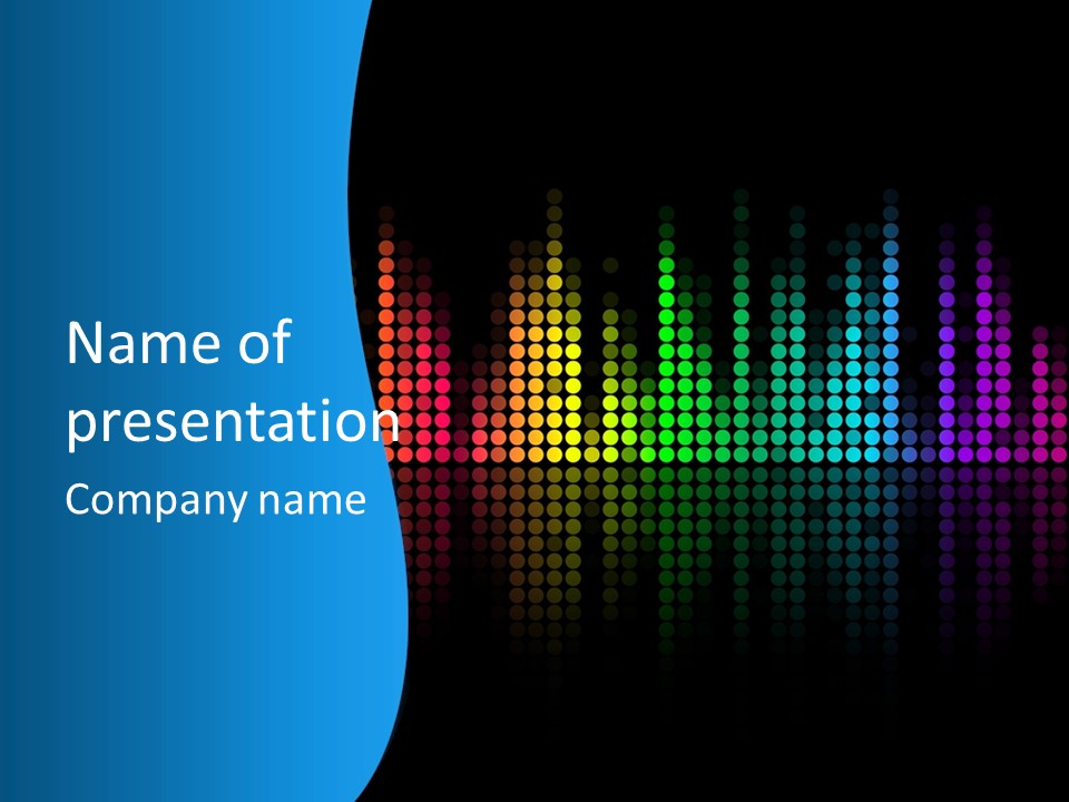 A Colorful Sound Wave On A Black Background PowerPoint Template