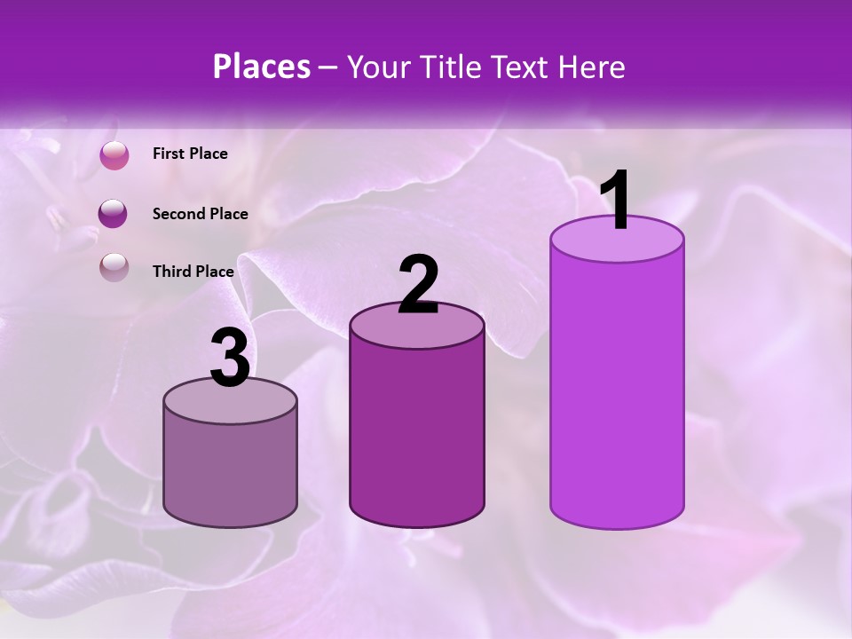A Bunch Of Purple Flowers On A White Surface PowerPoint Template