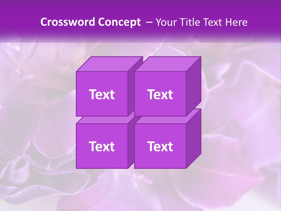 A Bunch Of Purple Flowers On A White Surface PowerPoint Template