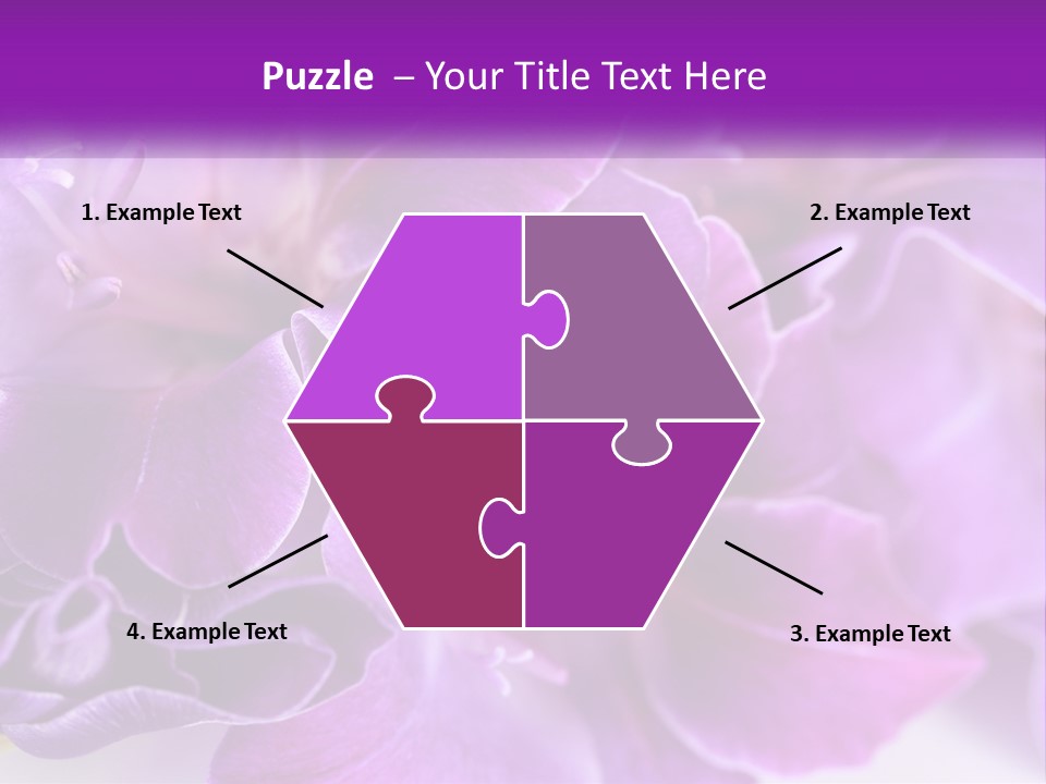 A Bunch Of Purple Flowers On A White Surface PowerPoint Template