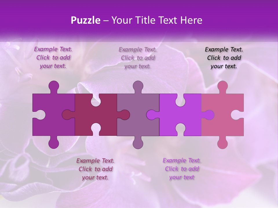 A Bunch Of Purple Flowers On A White Surface PowerPoint Template