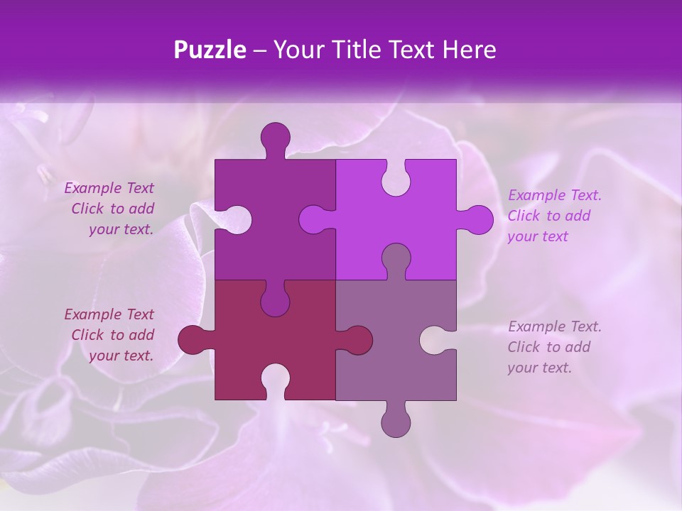 A Bunch Of Purple Flowers On A White Surface PowerPoint Template