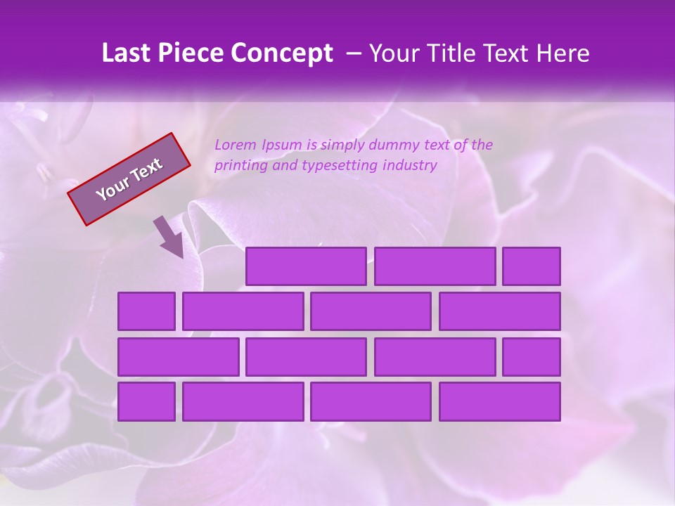 A Bunch Of Purple Flowers On A White Surface PowerPoint Template