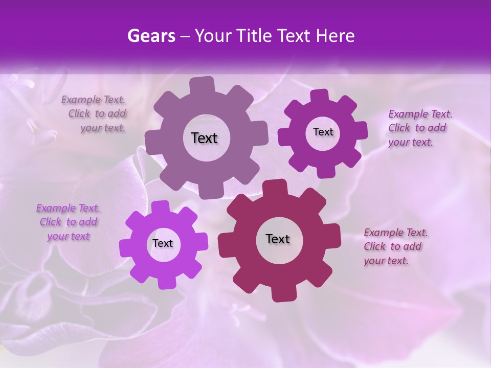 A Bunch Of Purple Flowers On A White Surface PowerPoint Template