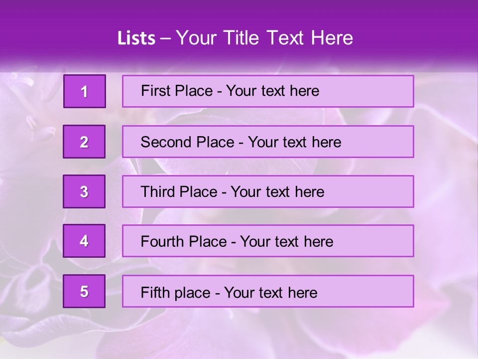 A Bunch Of Purple Flowers On A White Surface PowerPoint Template