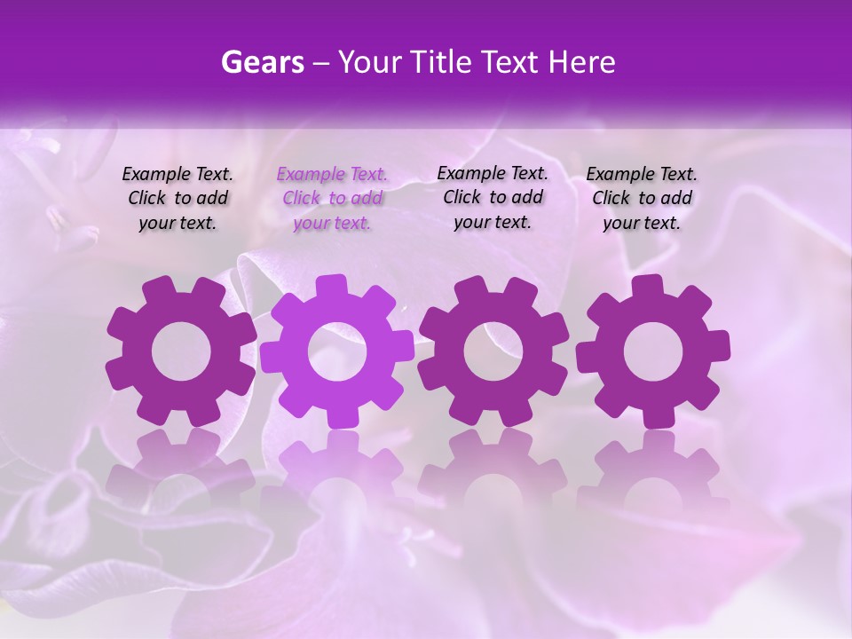 A Bunch Of Purple Flowers On A White Surface PowerPoint Template