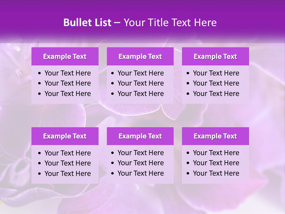 A Bunch Of Purple Flowers On A White Surface PowerPoint Template