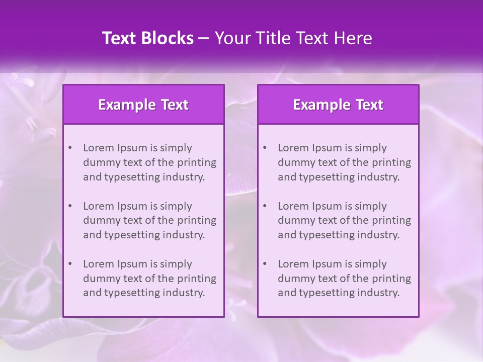 A Bunch Of Purple Flowers On A White Surface PowerPoint Template