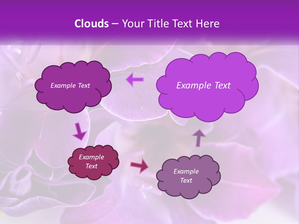 A Bunch Of Purple Flowers On A White Surface PowerPoint Template