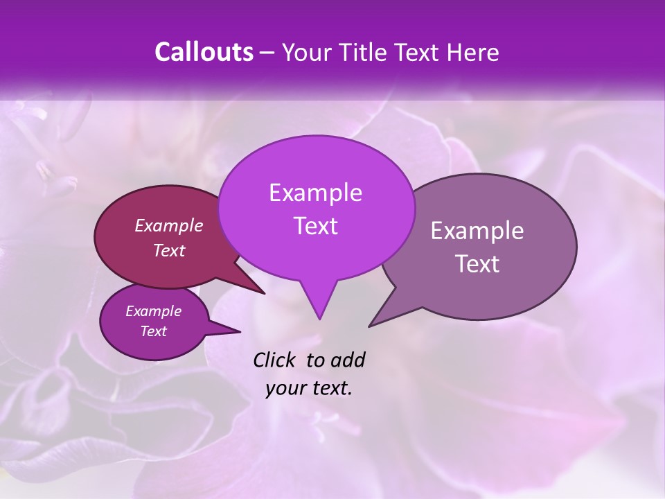 A Bunch Of Purple Flowers On A White Surface PowerPoint Template