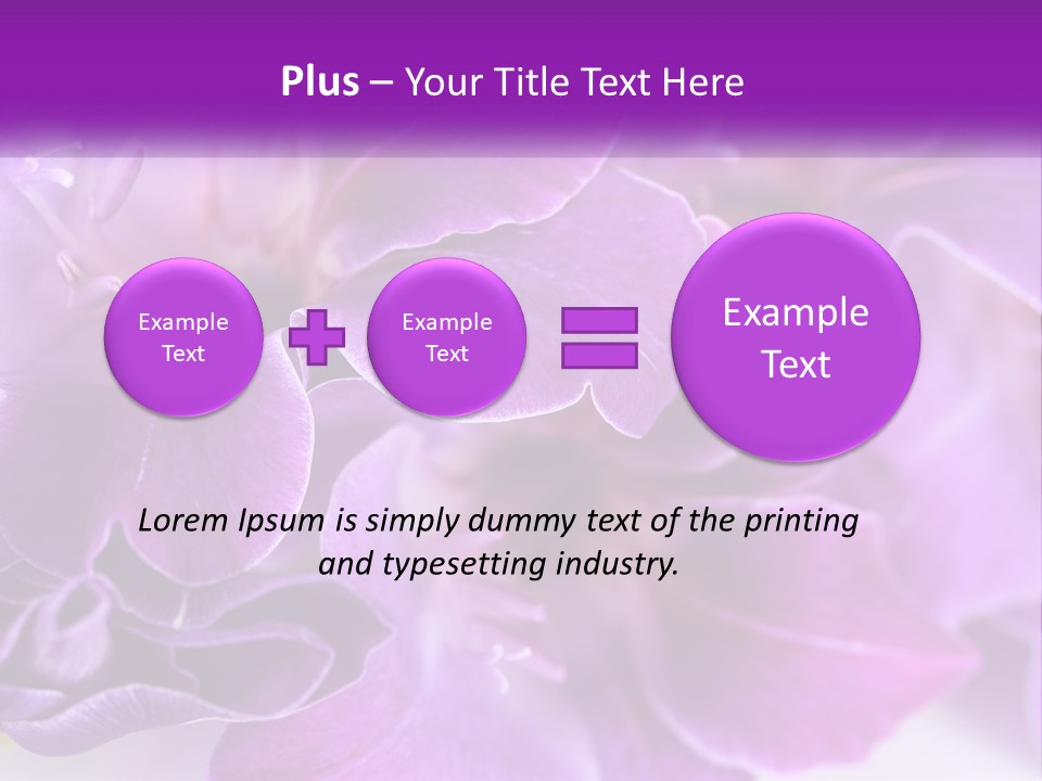 A Bunch Of Purple Flowers On A White Surface PowerPoint Template