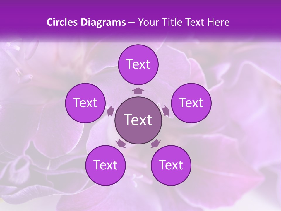 A Bunch Of Purple Flowers On A White Surface PowerPoint Template