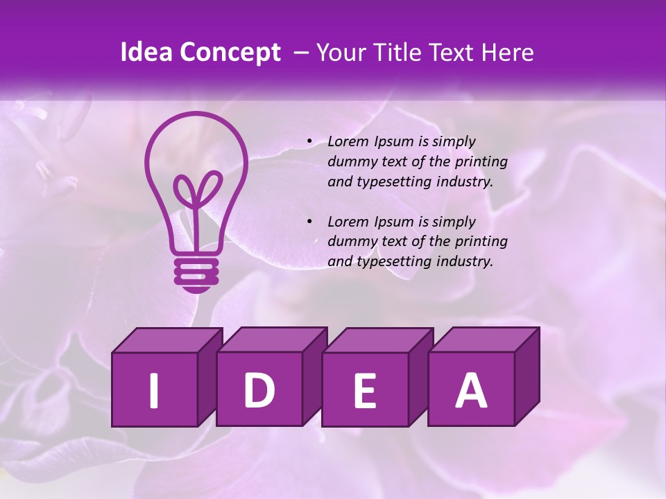 A Bunch Of Purple Flowers On A White Surface PowerPoint Template