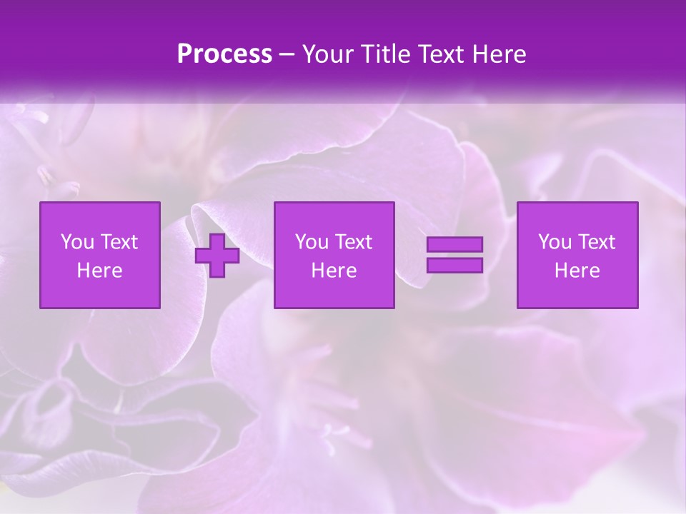 A Bunch Of Purple Flowers On A White Surface PowerPoint Template
