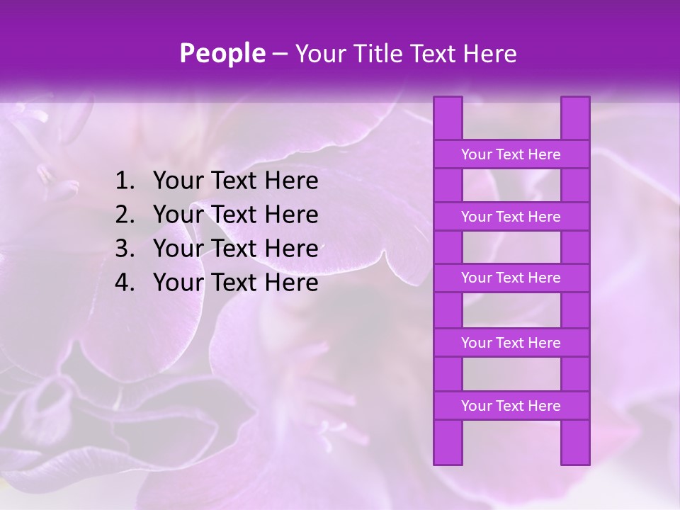 A Bunch Of Purple Flowers On A White Surface PowerPoint Template