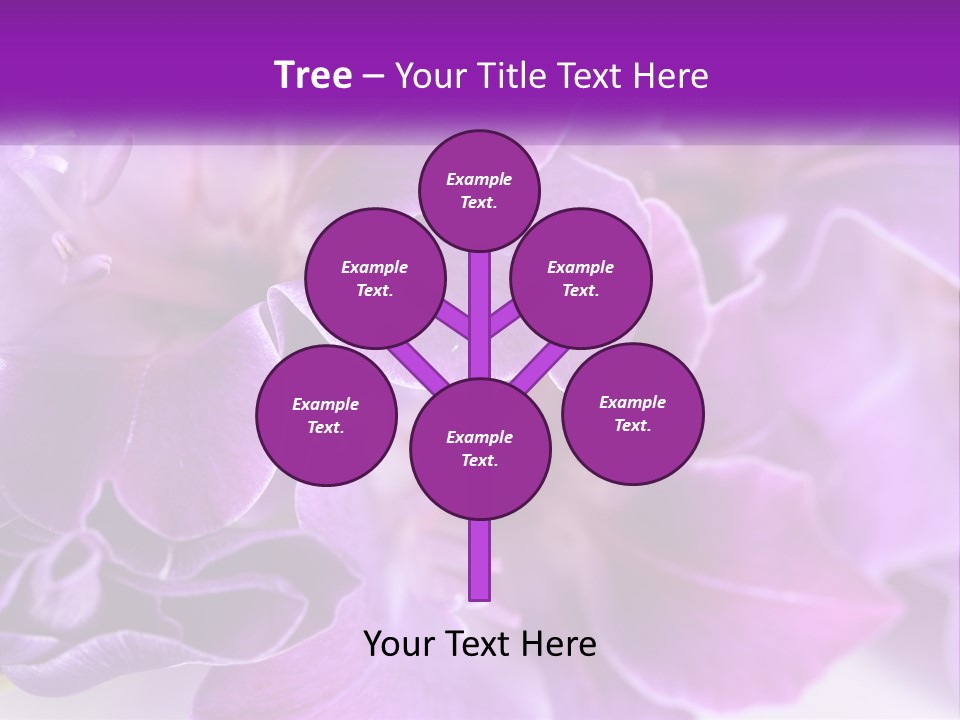 A Bunch Of Purple Flowers On A White Surface PowerPoint Template