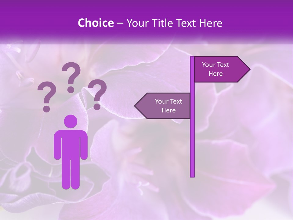 A Bunch Of Purple Flowers On A White Surface PowerPoint Template