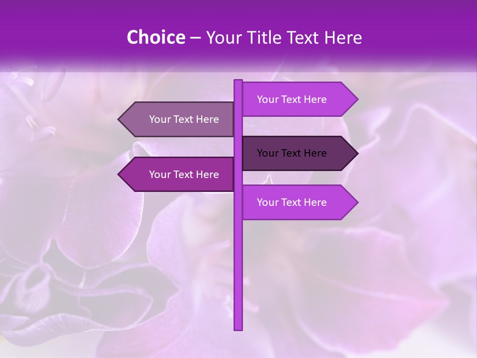 A Bunch Of Purple Flowers On A White Surface PowerPoint Template