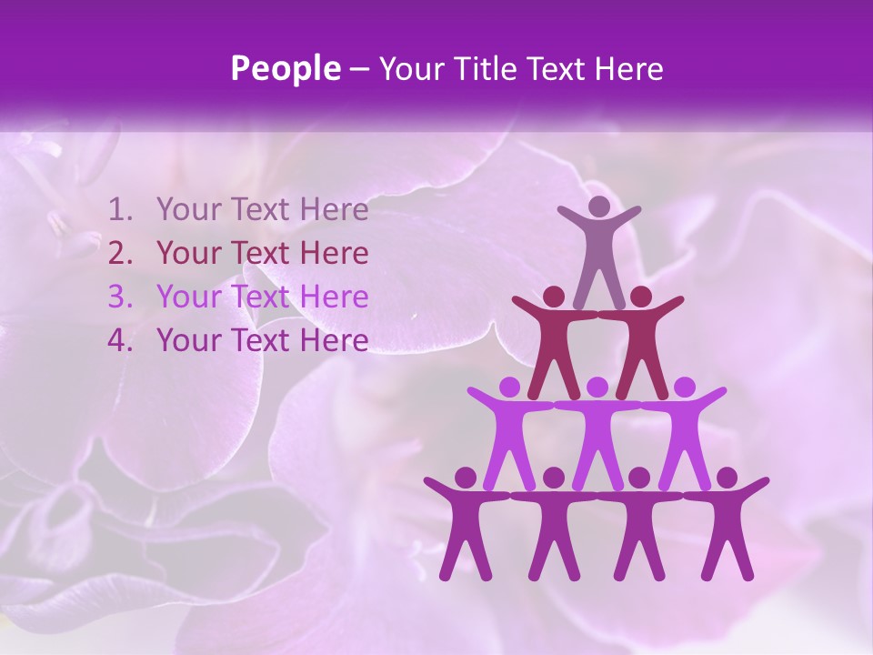 A Bunch Of Purple Flowers On A White Surface PowerPoint Template