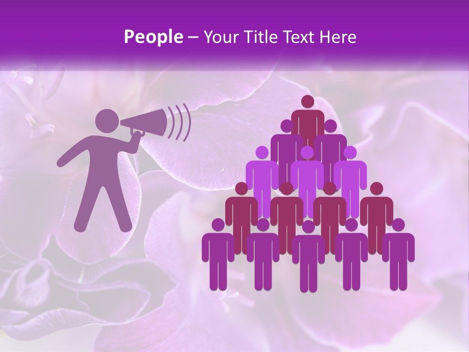 A Bunch Of Purple Flowers On A White Surface PowerPoint Template