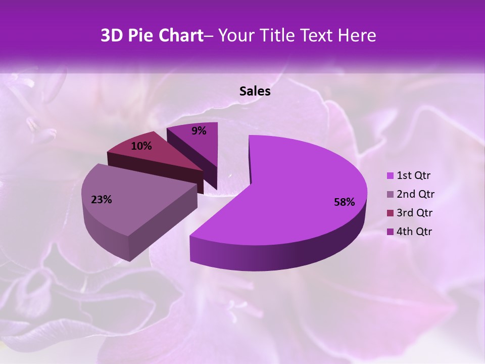 A Bunch Of Purple Flowers On A White Surface PowerPoint Template