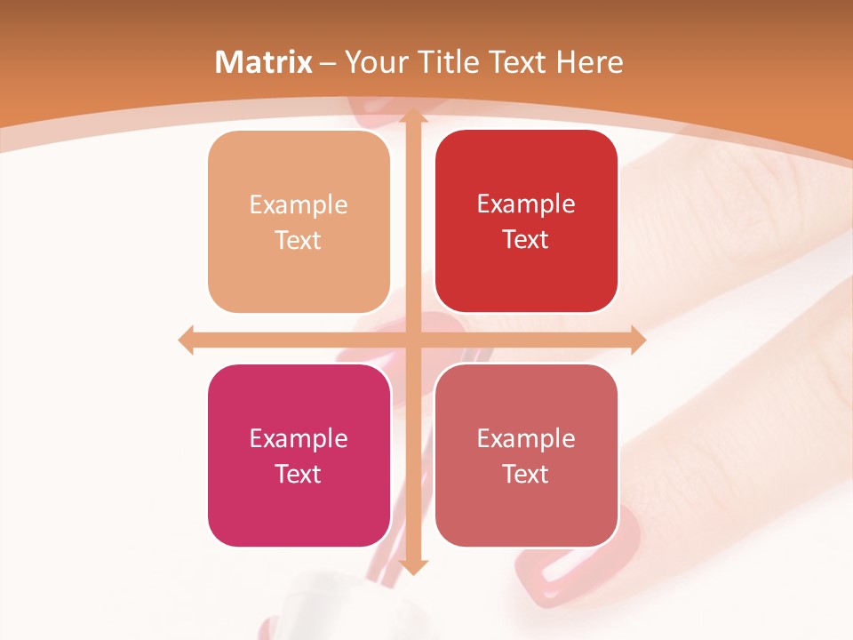 A Woman's Hand With Red Nail Polish On It PowerPoint Template