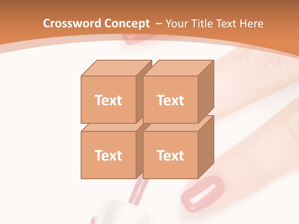 A Woman's Hand With Red Nail Polish On It PowerPoint Template