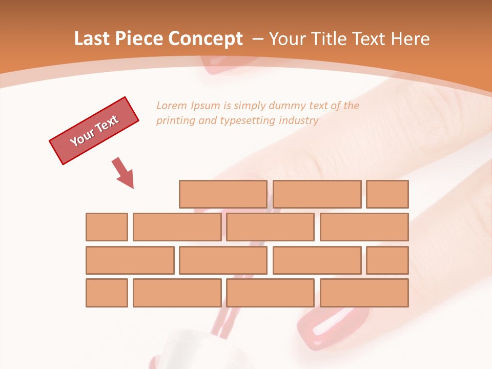 A Woman's Hand With Red Nail Polish On It PowerPoint Template