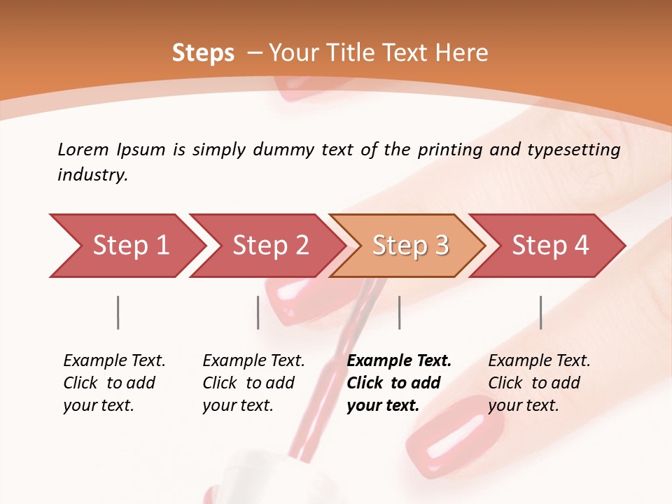 A Woman's Hand With Red Nail Polish On It PowerPoint Template