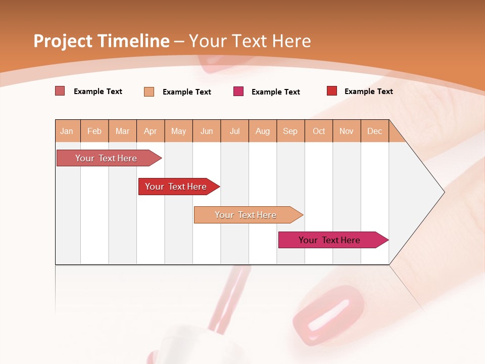 A Woman's Hand With Red Nail Polish On It PowerPoint Template